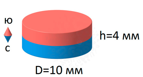 Неодимовый магнит  диск 10х 4мм в наличии фото 5