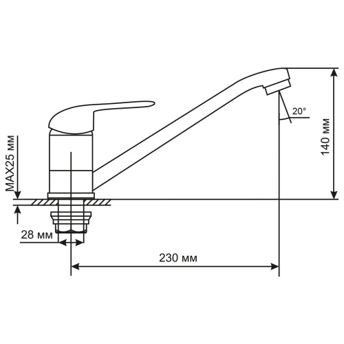 Смеситель для кухни 40к MIXLINE 05-03 в наличии фото 3