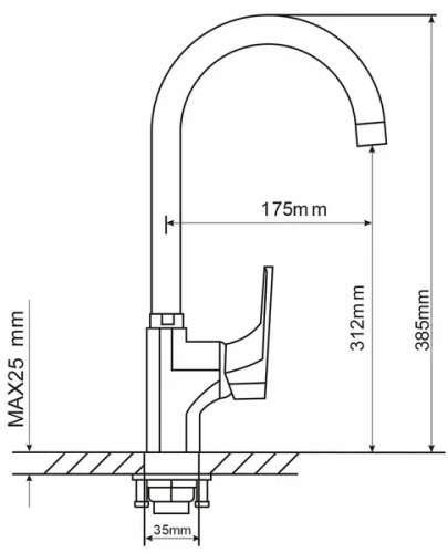 Смеситель для кухни 40к MIXLINE 12-032 в наличии фото 3