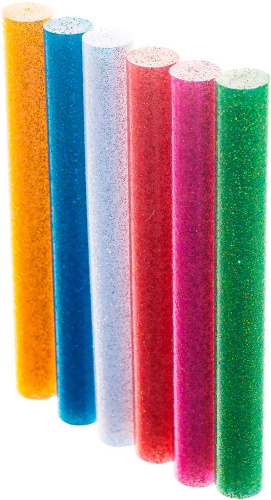 Стержни клеевые цветные с блестками (6 шт.) 11мм в наличии