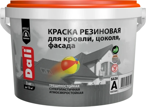 Краска резиновая DALI 3кг черный в наличии